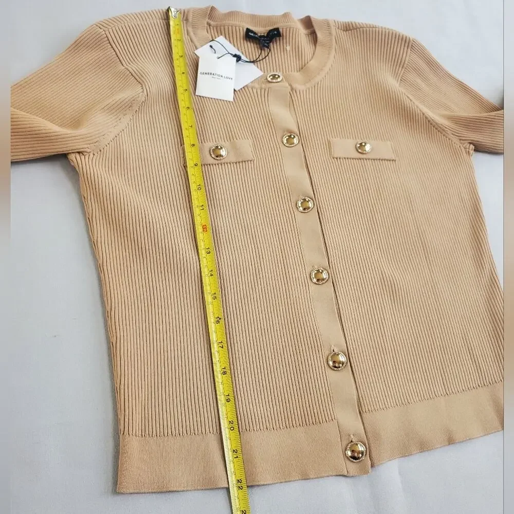 NWT$298 Generation Love Pennie Rib-Knit Cardigan Sweater Sz XL - Picture 13 of 16
